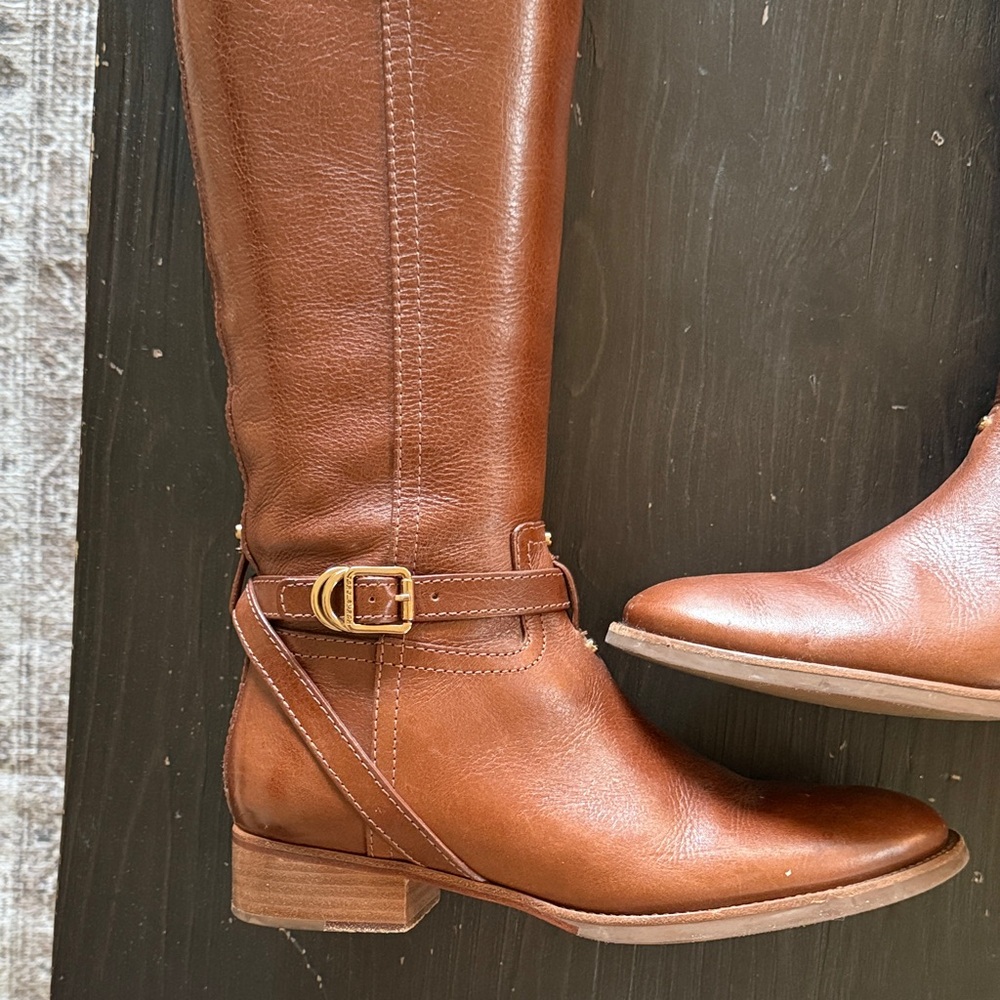 Tory Burch Equestrian Style Leather Boots - Picture 6 of 8